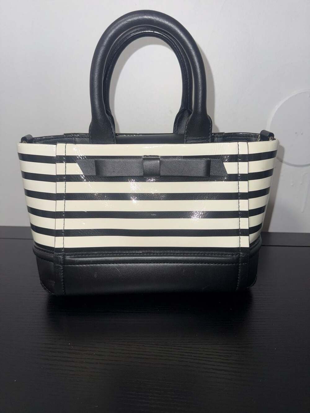 Kate Spade New York Chelsea Park Gigi Black Ice Stripe Satchel
